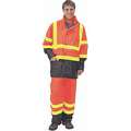 2-Piece Rain Suit with Jacket/Pant, ANSI Class: Class 3, Type R, L/XL, Orange, High Visibility: Yes