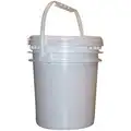 Bway Pail: 2.5 gal, Screw Top, Plastic, 10 in, 11 in Overall Ht, Includes Lid, Round, White