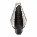 Step Drill Bit, High Speed Steel, 9 Hole Sizes, 1/16" Step Thickness, 1/4" - 3/4"