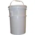 Bway Pail: 6 gal, Screw Top, Plastic, 12 in, 17 1/2 in Overall Ht, Includes Lid, Round, White