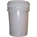 Bway Pail: 12 gal, Screw Top, Plastic, 15 1/2 in, 21 in Overall Ht, Includes Lid, Round, White
