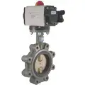 6" Cast Iron Spring Return Pneumatically Actuated Butterfly Valve With EPDM Seat Material