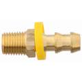 Push-On Hose Fitting, Fitting Material Brass x Brass, Fitting Size 1/2" x 3/8"