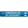 Compressed Air Snap-On Pipe Marker, Plastic, Fits Pipe Size O.D.: 3/4" to 1-3/8"