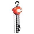 Manual Chain Hoist, 2,000 lb Load Capacity, 20 ft Hoist Lift, 1 7/64" Hook Opening