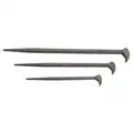 Stanley Pry Bar Set: Chisel End, 12 in_16 in_21 in Overall Lg, 12 in_16 in_21 in Bar Wd, Pry Bar Set
