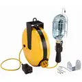 Lumapro 50 ft. Indoor General Purpose Extension Cord Reel with Hand Lamp, Yellow; Handle: Switch with Side O
