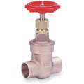 Milwaukee Valve Class 125 Solder Gate Valve, Inlet to Outlet Length: 2-1/2", Pipe Size: 3/4", Max. Fluid Temp.: 365&deg;