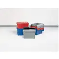 Orbis Attached Lid Container: 4.48 gal, 15 1/4 in x 10 7/8 in x 9 7/8 in, Gray Body, Gray Lid, HDPE