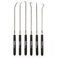 Pick and Hook Set: Steel Shaft, Plastic Grips, 6 Pieces, 9 3/4 in Overall Lg , 6 PK