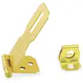 Conventional Fixed Staple Hasp, 7/10"H x 1-1/2"W x 2-1/2"L, Brass Plated Finish