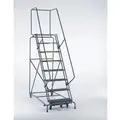 Ballymore Rolling Ladder: 100 in Platform Ht, 14 in Platform Dp, 24 in Platform Wd, Perforated, Gray, 10 Steps