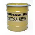 Salvage Drum: 8 gal Capacity, 1A2/Y43/S UN Rating Solid, 16 in Overall Ht, Yellow, Lined, 12 Gauge