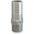 316 Stainless Steel Hose Barb with Straight Fitting Style, 3/4" Thread Size