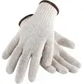 Knit Gloves, Polyester/Cotton Material, Knit Wrist Cuff, Natural, Glove Size: S