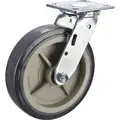 Standard Plate Caster, Swivel, Polyurethane, 1000 lb, 8" Wheel Dia.
