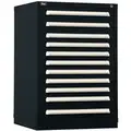 Stanley Vidmar Stationary Counter Height Modular Drawer Cabinet, 11 Drawers, 30" W x 27-3/4" D x 44" H Black
