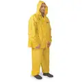 3-Piece Rain Suit with Jacket/Bib Overall, ANSI Class: Unrated, L, Yellow, High Visibility: No