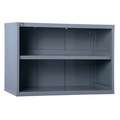 Overhead Cabinet, Open Face Cabinet Doors, 45" W x 27-3/4" D x 31" H, 2 Shelves, Gray