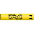 Natural Gas Snap-On Pipe Marker, Plastic, Fits Pipe Size O.D.: 3/4" to 1-3/8"