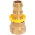 Push-On Hose Fitting, Fitting Material Brass x Brass, Fitting Size 1/2" x 3/8 in