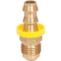 Push-On Hose Fitting, Fitting Material Brass x Brass, Fitting Size 3/8" x 3/8 in