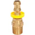 Push-On Hose Fitting, Fitting Material Brass x Brass, Fitting Size 1/2" x 1/2 in
