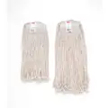 Wet Mop: Cotton, 16 oz Dry Wt, 1 in Headband Size, White, Cut Mop End