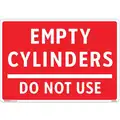 Gas Cylinder Sign Label, Instruction, English, Fiberglass, 10" Width, 7" Height