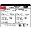 Dayton Washdown Motor, 2 HP, 3-Phase, Nameplate RPM 1,750, Voltage 230/460V AC, 145T Frame