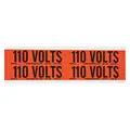 Brady Conduit and Voltage Markers, 4-1/2" x 1-1/8", Self-Stick Vinyl, 110 Volts
