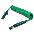 Phillips Permacoil 15 ft. 7-Way ABS Cord Coiled, Green, Quick Change Plugs