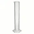Lab Safety Supply 50 to 500mL Plastic Graduated Cylinder, Clear, Height: 360 mm / 14.2", 1 EA