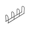 Madrax Double Sided Bike Rack: (8) Bikes, 95 in L, Surface, 15 5/8 in W, 33 1/4 in Ht