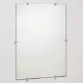 Frameless Mirror: 24 in Wd, Glass Body, Frameless Frame, Glass Mirror Surface