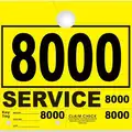 Service Hang Tags Yellow Nunbered 8000-8999