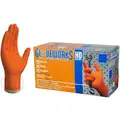 Gloveworks Nitrile Disposable Gloves, L, 9-1/2", 8 mil, Orange, 100 PK