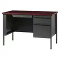 Hirsh Office Desk: HL10000 Series, 45 in Overall W, 29 1/2 in, 24 in Overall Dp, Mahogany Top