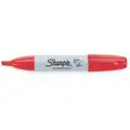 Sharpie Permanent Marker, Red, Marker Tip Chisel, Barrel Type Wide, PK 12