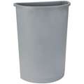 21 gal. Half-Round Open Top Utility Trash Can, 28-1/2"H, Gray