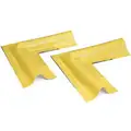 Pig Spill Containment Berm Corner: Corner Section, 6.75 in x 4.5 in x 1.5 in, Yellow, 2 PK