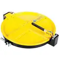 New Pig Steel Drum Lid, Latching Lid, Yellow, Number of Openings 0, 23-1/4" Outside Dia.