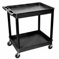 Thermoplastic Resin Flat Handle Utility Cart, 400 lb. Load Capacity, Number of Shelves: 2