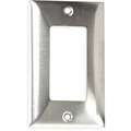 Hubbell Wiring Device-Kellems Rocker Wall Plate, Silver, Number of Gangs 1, Weather Resistant No