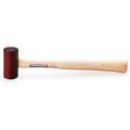 Vaughan Rawhide Mallet: Wood Handle, 24 oz Head Wt, 2 3/4 in Dia, 5 in Head Lg, 17 in Overall Lg, Natural