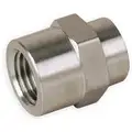 Hex Coupling: 316 Stainless Steel, 1/4 in x 1/4 in Fitting Pipe Size, Female NPT x Female NPT