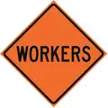 Workers Ahead Traffic Sign, Sign Legend Men Working, 48" x 48 in