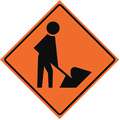 Eastern Metal Signs And Safety Workers Ahead Traffic Sign, MUTCD Code W21-1, 48" x 48 in