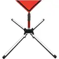 Usa-Sign Portable Sign Stand, Fiberglass, Steel, Sign Compatibility: Roll-Up, Fillable: No, Silver