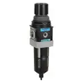 Filter-Regulator: 1/2 in NPT, 200 cfm, 5 micron, 0 psi to 125 psi, 150 psi Max Op Pressure